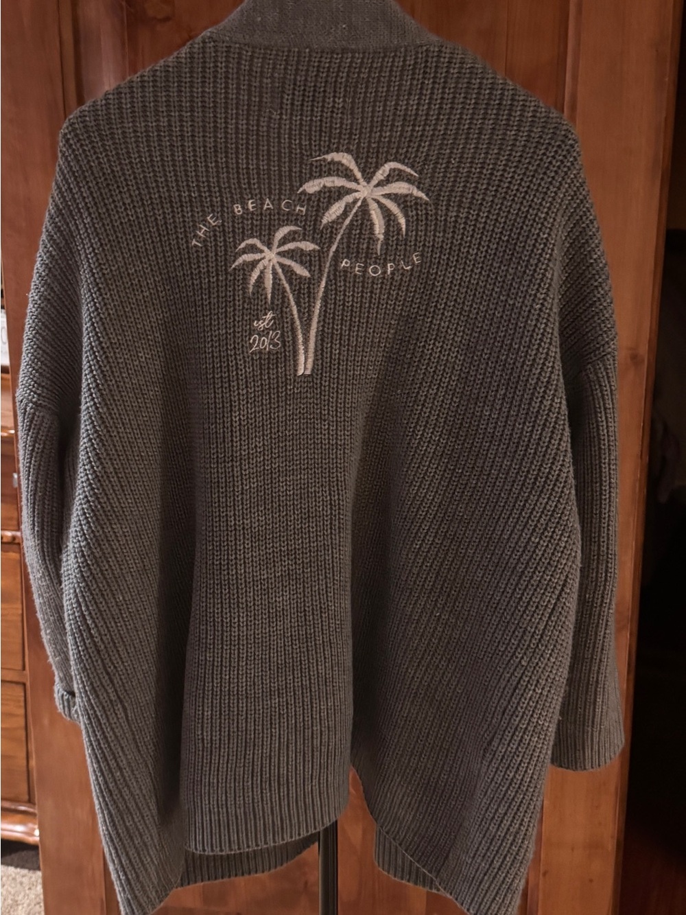 The Beach People Cozy Gray Knit Cardigan